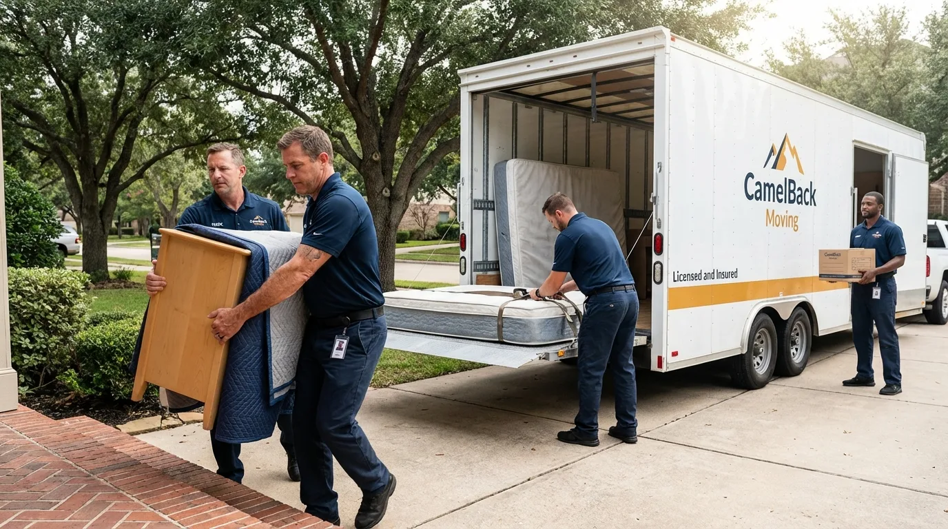 Crew loading residential truck for cross-state move from Wichita, KS